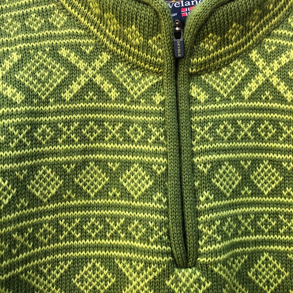 SKJAEVELAND green knit ski sweater - Picture 2 of 6